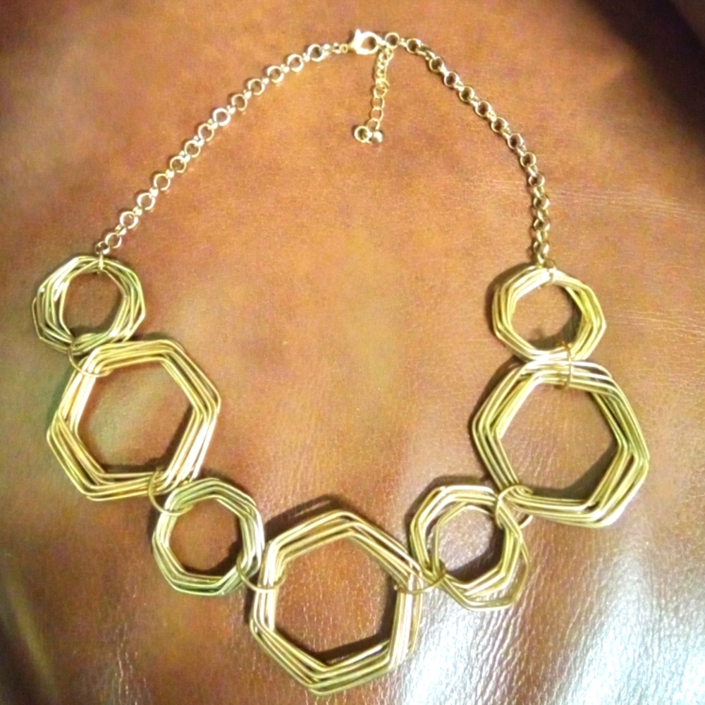 Artsy brass statement necklace